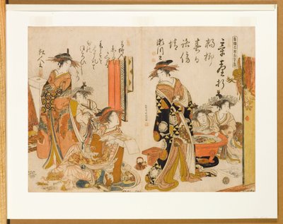 Kalligraphie der berühmten Kurtisanen des Vergnügungsviertels, 1784 von Kitao Masanobu